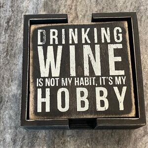 Black and White Wine Coaster Set